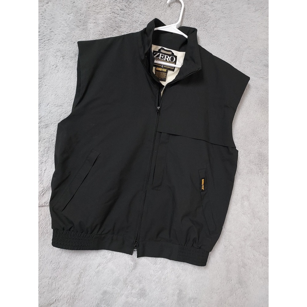 Zero Restriction Jacket Mens Medium Gore Tex Golf Vest Full Zip Black Waterproof